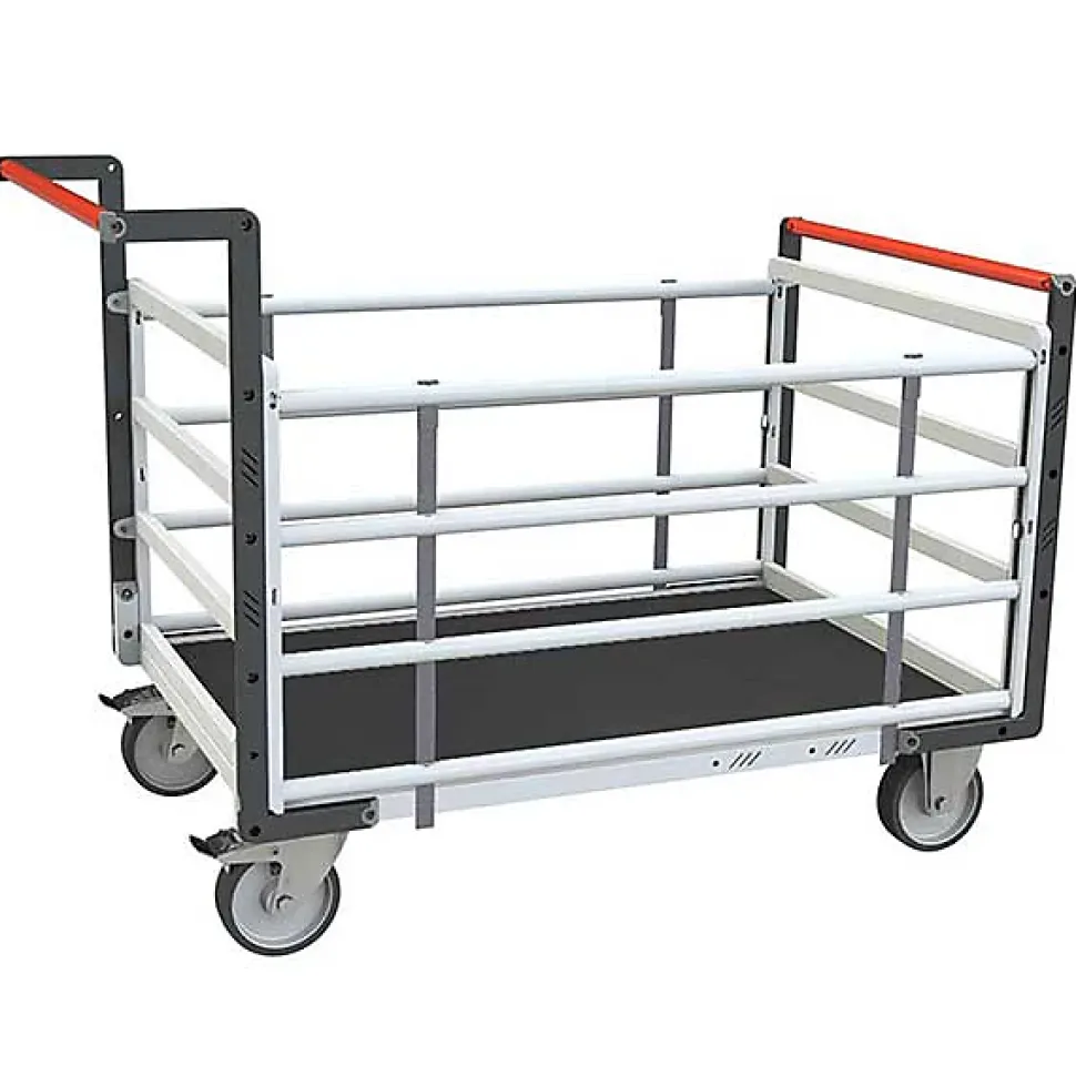 Chariot modulable à tube 4 côtés - Plateau antidérapant 1075x710mm - Charge 500kg - 806724635
