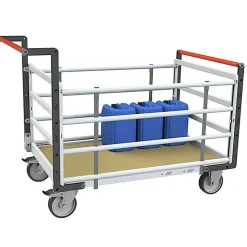Chariot modulaire 2 dossiers et 2 ridelles réglables - Plateau 1075x710mm - Capacité 500kg - 806724615
