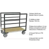 Chariot modulaire 2 ridelles - Plateau 1005x555mm - Charge max 500kg - 806724513