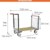 Chariot modulaire grillagé 2 côtés - Plateau 1075x755mm - Charge 500kg - 806724642