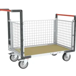 Chariot modulaire grillagé 3 côtés - Plateau bois médium 1075x735mm - Charge max 500kg - 806724644