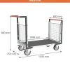Chariot modulaire grillagé 2 côtés - Plateau antidérapant 1080x755mm- Charge max 500kg - 806724662