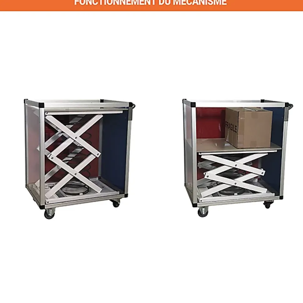 Chariot niveau constant - Gris métal RAL 7004 -1050x750mm- Charge max 100kg - 805010704/GM