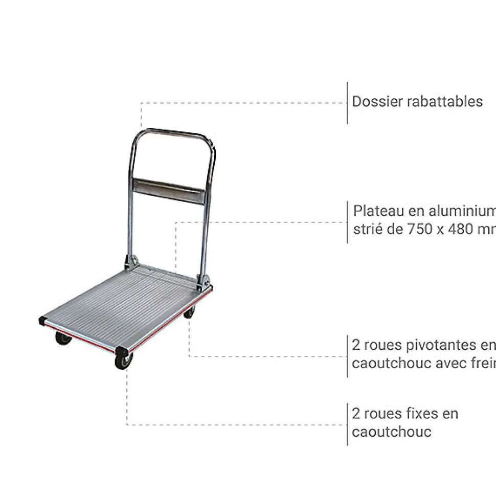 Chariot pliable en aluminium - charge max 150kg - NP150