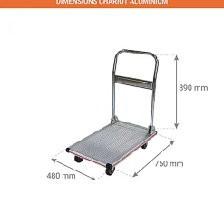 Chariot pliable en aluminium - charge max 150kg - NP150