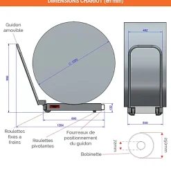 Chariot porte bobine - Charge max 600kg - NC1130