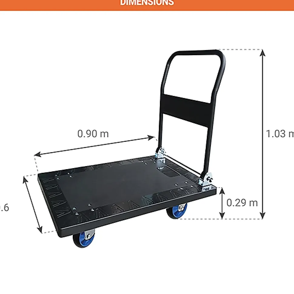 Chariot roulant plastique - 4 roues pneumatiques - Charge max. 300kg - CP30RG