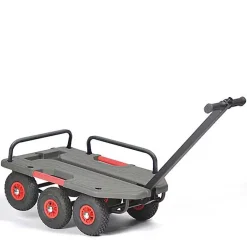 Chariot tout terrain avec 3 ridelles - Roues pneumatiques - Charge max 250kg - M-SUPERHOND-LB-RID