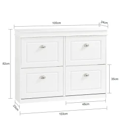Chaussures Armoire à Chaussures Commode à Chaussures 4 abattants, FSR79-W, SoBuy