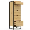 Chiffonnier 5 tiroirs DETROIT 40 cm avec miroir meuble d'entrée design industriel