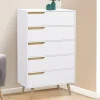 Chiffonnier 5 tiroirs HELSINKI 60 cm scandinave blanc commode semainier
