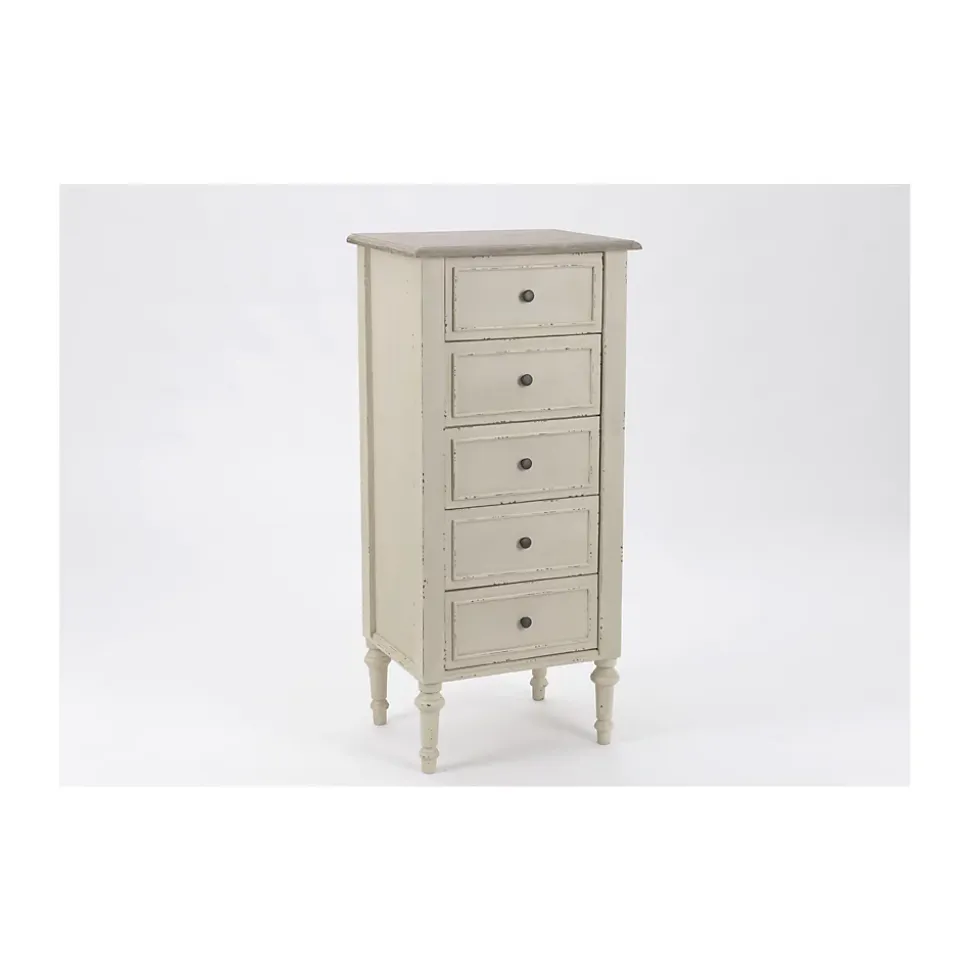 Chiffonnier baroque en bois 5 tiroirs - NEYLA