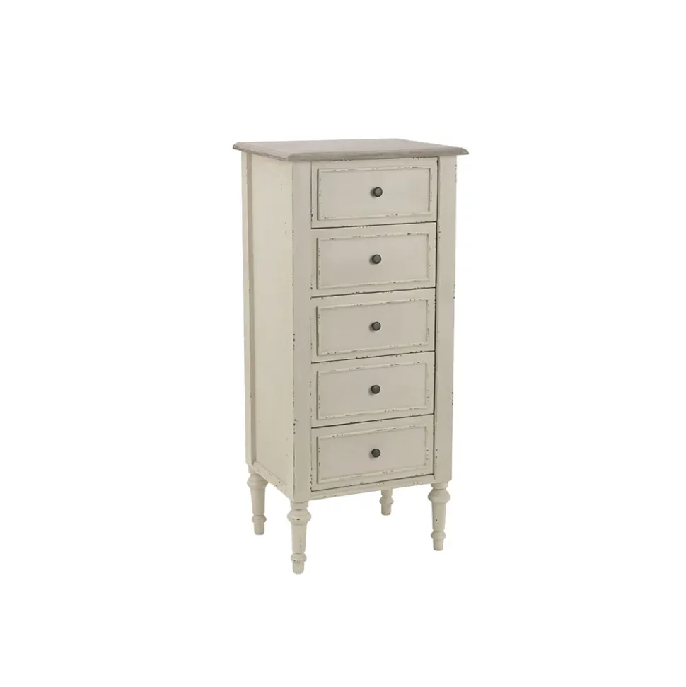 Chiffonnier baroque en bois 5 tiroirs - NEYLA