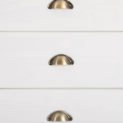 Chiffonnier COLMAR en pin massif lasuré blanc, avec 6 tiroirs