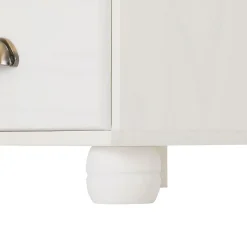 Chiffonnier COLMAR en pin massif lasuré blanc, avec 6 tiroirs