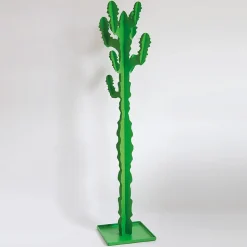 Cintre de sol Cactus 170 cm, structure autoportante en fer, design moderne pour entrée ou chambre, Made in Italy Vert