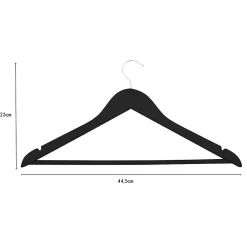 Cintre en bois noir Maipo, 44,5 cm vendu par 6 pièces