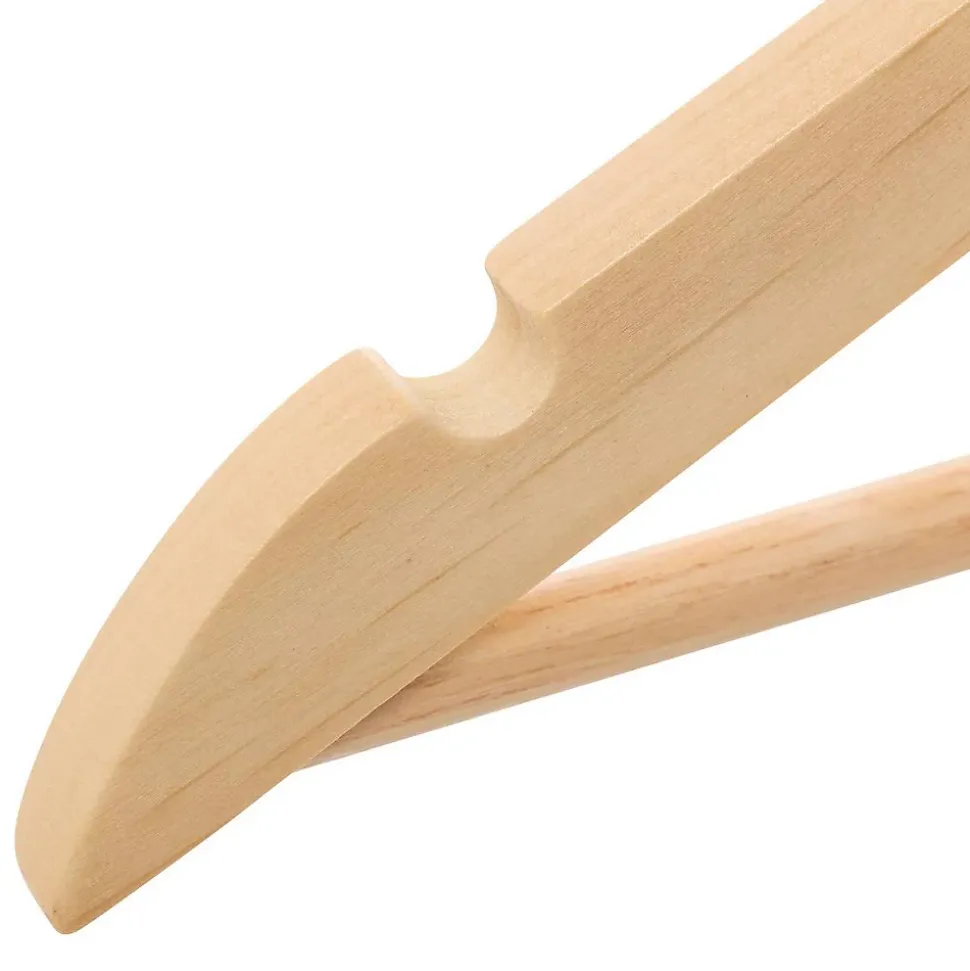 Cintres en bois - FIVE - Lot de 4 - Beige - 45 cm - Type manteau
