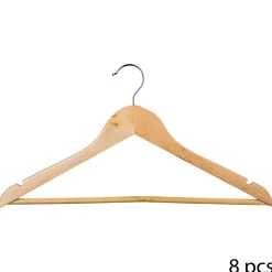 Cintres en bois - FIVE - Lot de 8 - Beige - 45 cm - Manteau