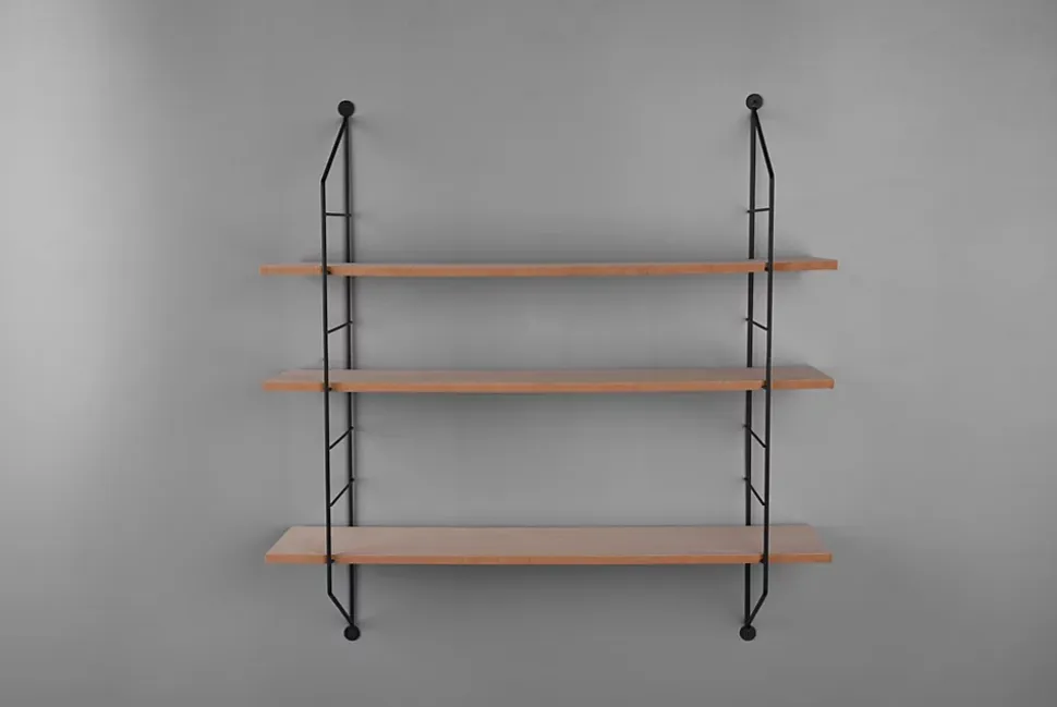 Clara - Étagère murale - Noir - 60x14,5x62cm