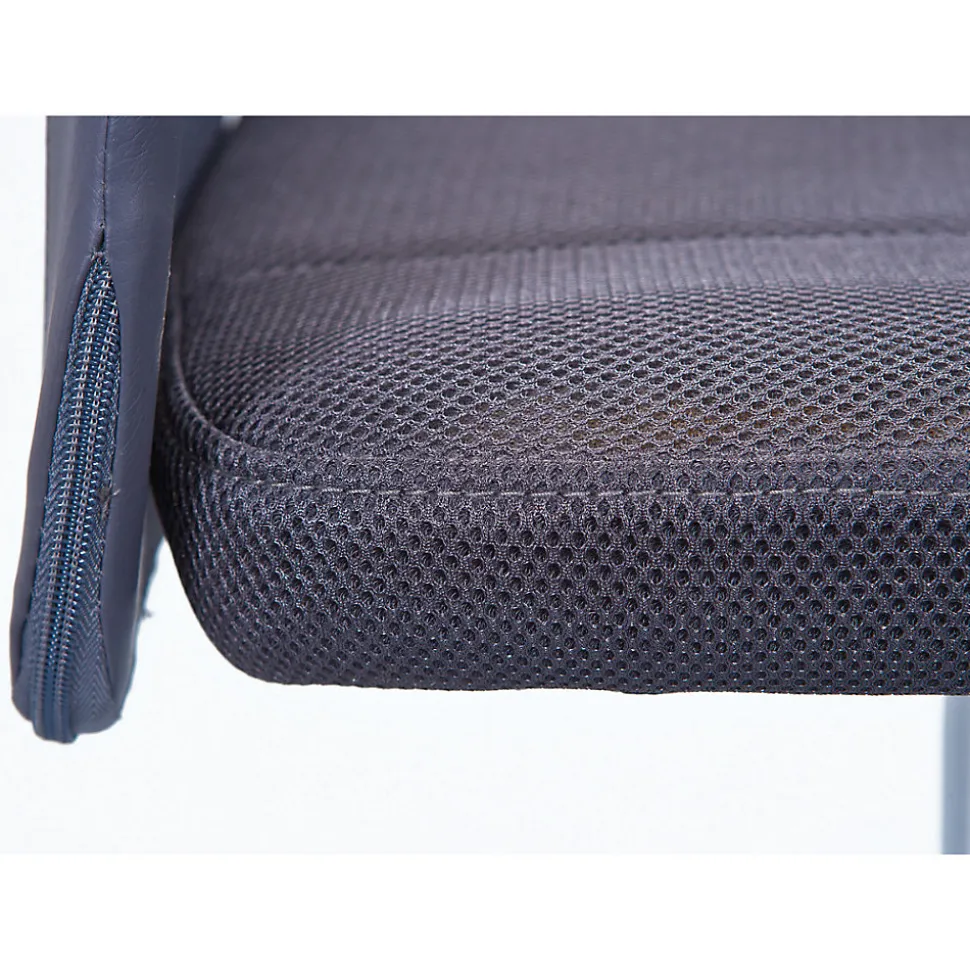 CLIDE - Chaise de Bureau Enfant Tissu Gris et Pieds Chromés