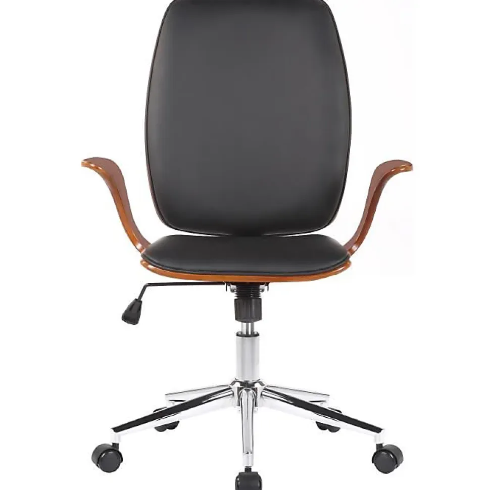-CLP-Fauteuil de bureau Burbank avec coque d'assise en bois-Array