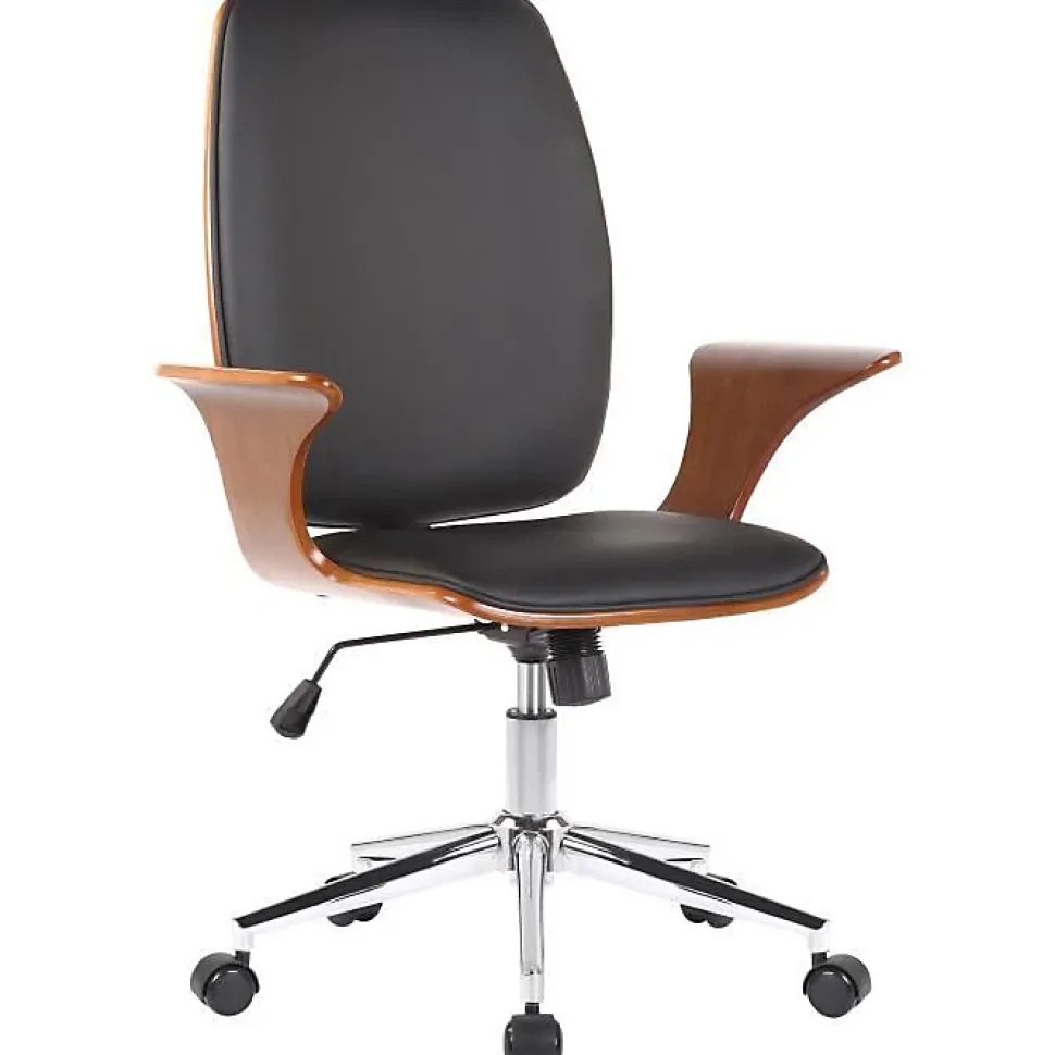 -CLP-Fauteuil de bureau Burbank avec coque d'assise en bois-Array