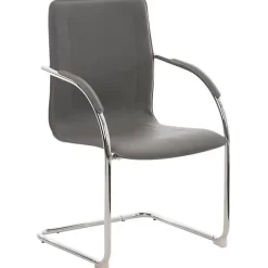 -CLP-Lot de 3 Chaises Cantilever Melina en similicuir et pied en métal-Array