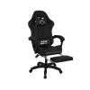 Clutch - Chaise de Gaming Ergonomique avec Coussin Lombaire, Appuie-tête et Repose-pieds en PVC Noir