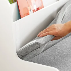 Coffre à Jouets Banc de Rangement avec Bibliothèque et Coussin KMB66-W SoBuy