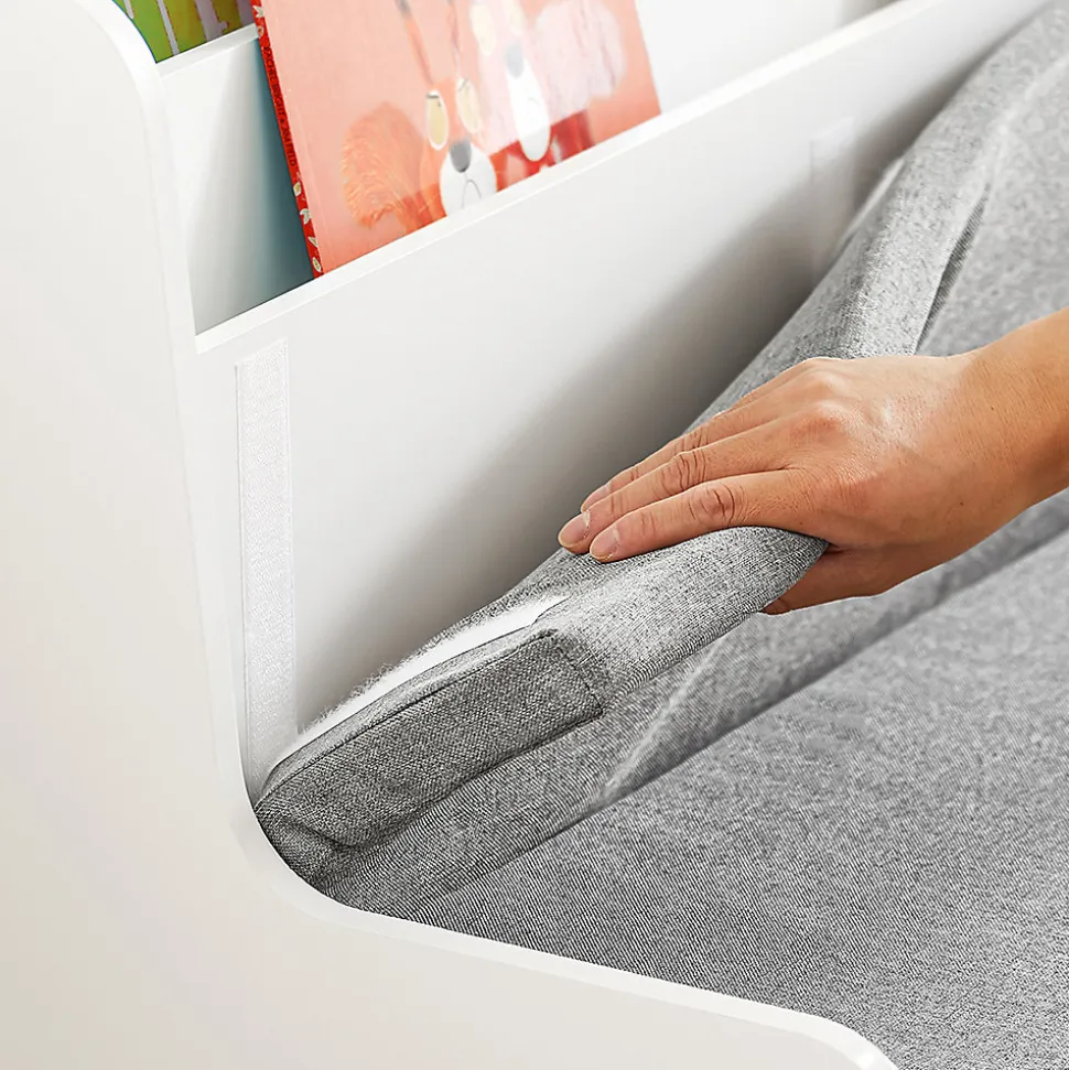 Coffre à Jouets Banc de Rangement avec Bibliothèque et Coussin KMB66-W SoBuy