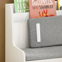 Coffre à Jouets Banc de Rangement avec Bibliothèque et Coussin KMB66-W SoBuy