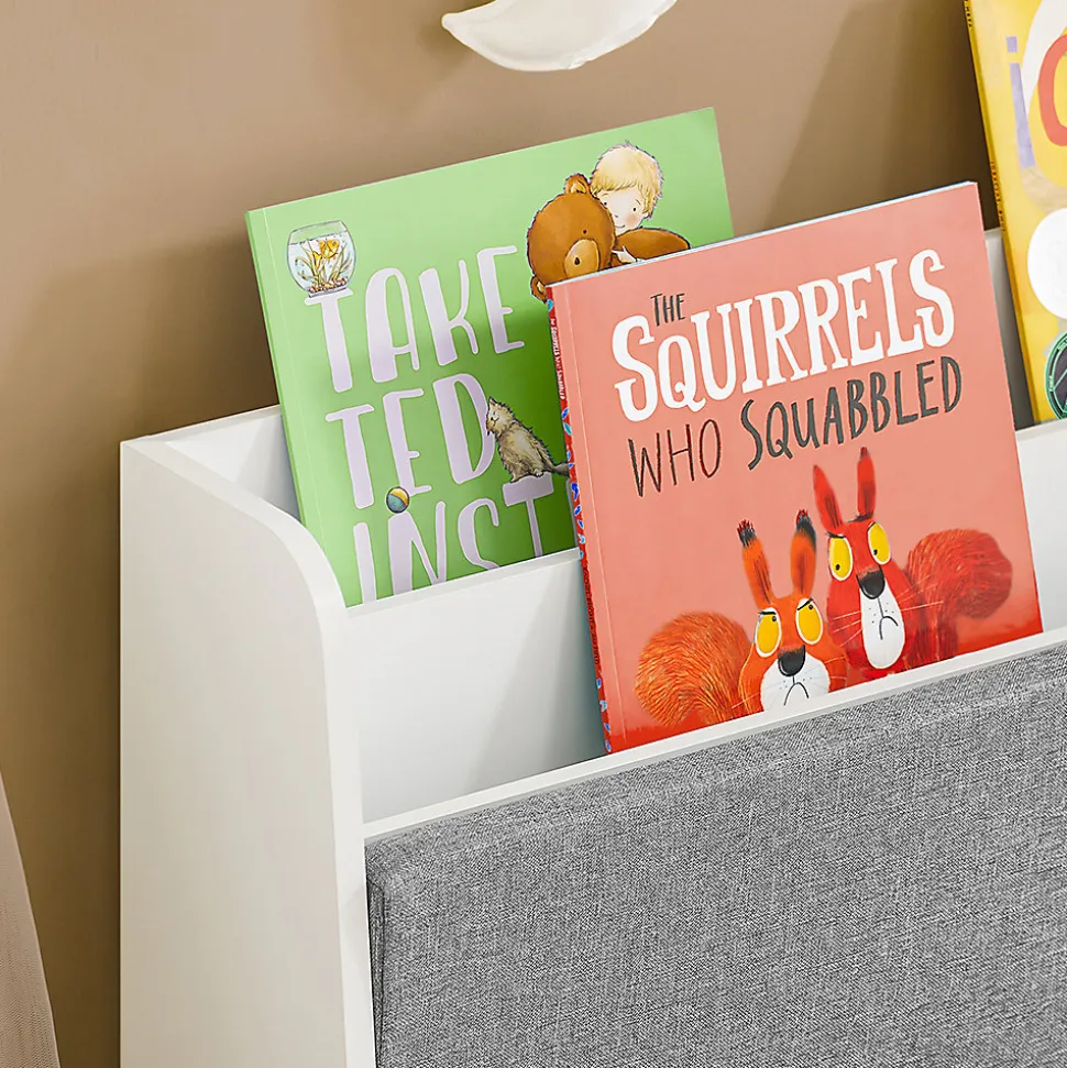 Coffre à Jouets Banc de Rangement avec Bibliothèque et Coussin KMB66-W SoBuy