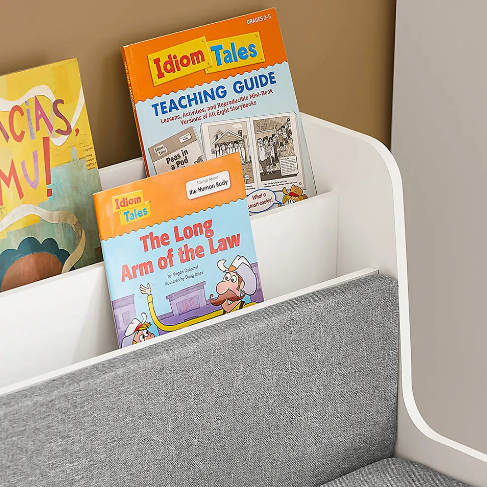 Coffre à Jouets Banc de Rangement avec Bibliothèque et Coussin KMB66-W SoBuy