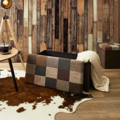 Coffre banc pliable en polyuréthane patchwork Helsinki