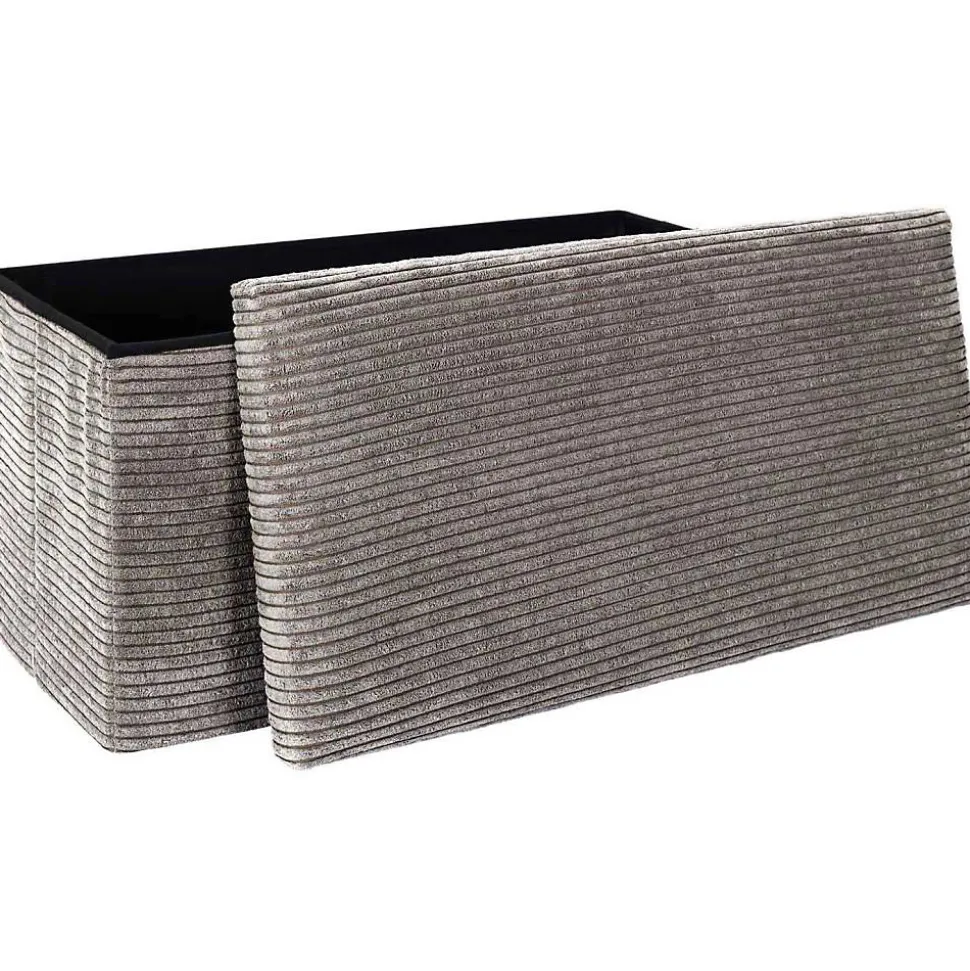 Coffre banc pliable en velours côtelé Scott