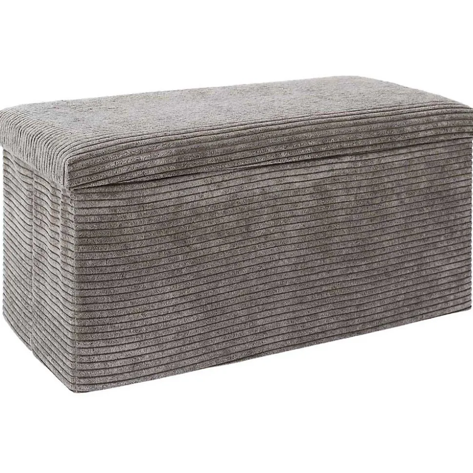 Coffre banc pliable en velours côtelé Scott