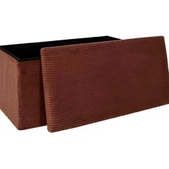 Coffre banc pliable en velours côtelé Scott