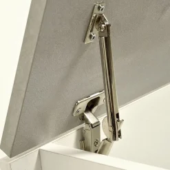 Coffre Blanc Avec Siège À Effet Béton Et Compartiment De Rangement