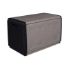 Coffre Brakel, Coffre polyvalent, Coffre de rangement, Boîte de rangement, 100% Made in Italy, 96x53h57 cm, Gris clair et noir