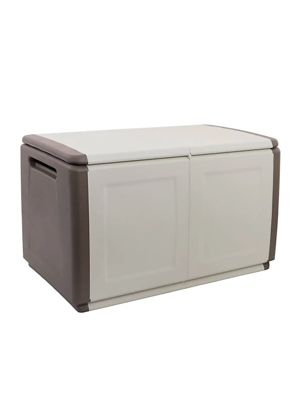 Coffre Brakel, Coffre polyvalent, Coffre de rangement, Boîte de rangement, 100% Made in Italy, 96x53h57 cm, Beige et Marron