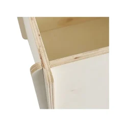 Coffre de rangement en bois naturel et motif ourson 69,5 x 40 x 35 cm