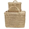 Coffre de rangement feuille de palmier (25x20x25 cm - Naturel)