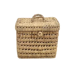 Coffre de rangement feuille de palmier (25x20x25 cm - Naturel)