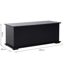 Coffre malle de rangement coffre à jouets dim. 100L x 40l x 40H cm panneaux particules noir