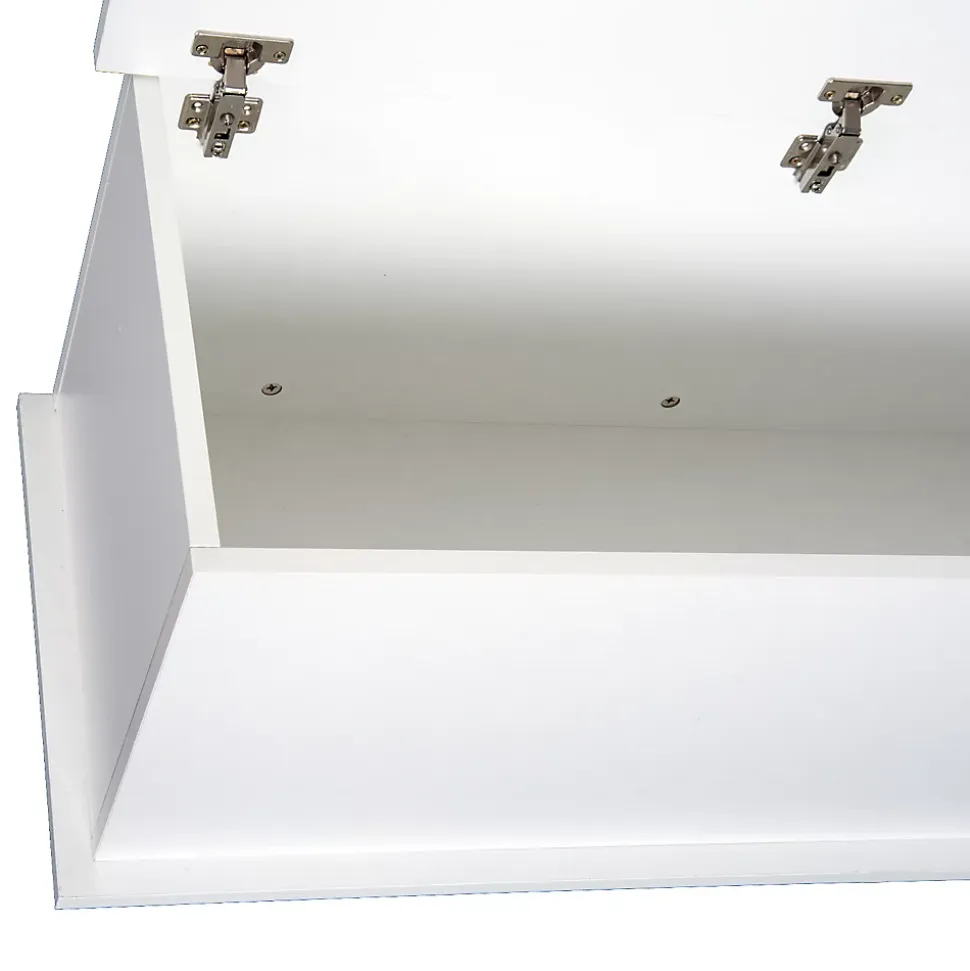 Coffre malle de rangement coffre à jouets dim. 100L x 40l x 40H cm panneaux particules blanc