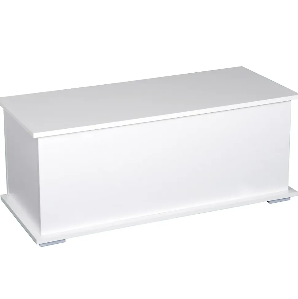 Coffre malle de rangement coffre à jouets dim. 100L x 40l x 40H cm panneaux particules blanc