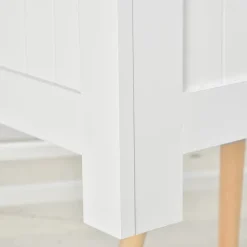Coffre malle de rangement 81L x 40l x 46H cm MDF blanc