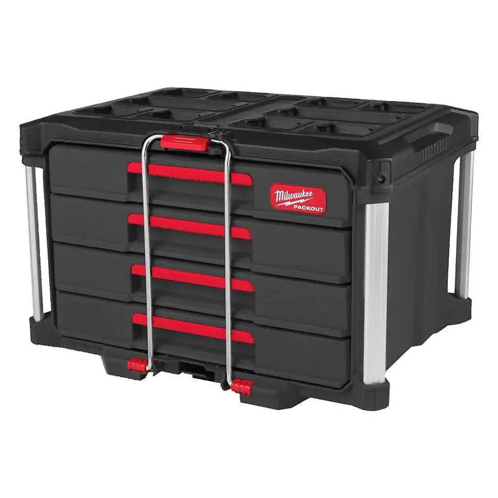 Coffret 4 tiroirs PACKOUT Milwaukee 4932493189 polymère noir 564 x 414 x 363 mm