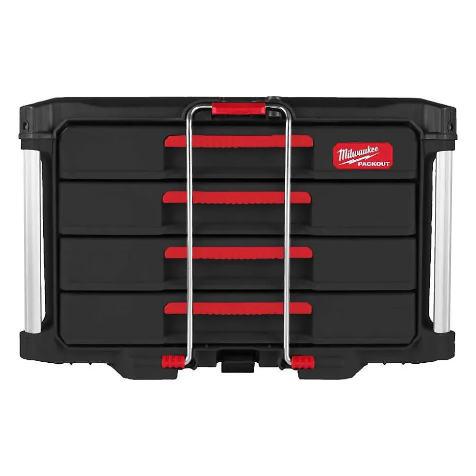 Coffret 4 tiroirs PACKOUT Milwaukee 4932493189 polymère noir 564 x 414 x 363 mm